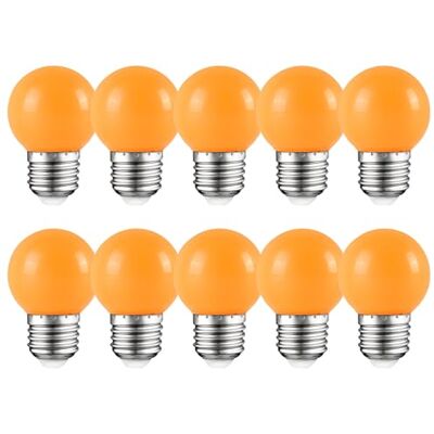 HUAMu E27 orange Golflicht LED Edison-Schraube 2W, Energiesparlampe entspricht 20W Glühlampe, geeignet für Terrassen-Glühlampe AC220-240V, 10er Pack HUAMu E27 orange Golflicht LED Edison-Schraube 2W, Energiesparlampe entspricht 20W Glühlampe, geeignet für Terrassen-Glühlampe AC220-240V, 10er Pack