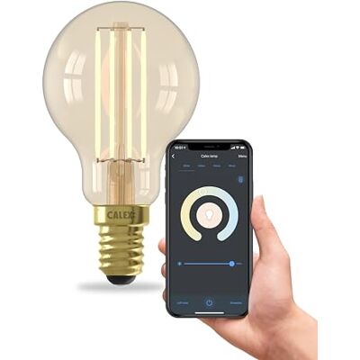 CALEX Smart LED Lampe, E14, P45, Gold Filament, warmweißes Licht, dimmbar, WLAN App- & Sprachsteuerung CALEX Smart LED Lampe, E14, P45, Gold Filament, warmweißes Licht, dimmbar, WLAN App- & Sprachsteuerung