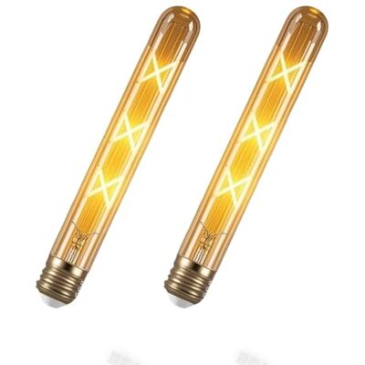 ZHIYUE 2er E27 Filament Glühbirne 6W Edison Lampen T225 Vintage Leuchtmittel 600LM Warmweiß 2700K,Nicht Dimmbar,Flöte röhrenförmige dekorative Glühbirne, Wandlampe ZHIYUE 2er E27 Filament Glühbirne 6W Edison Lampen T225 Vintage Leuchtmittel 600LM Warmweiß 2700K,Nicht Dimmbar,Flöte röhrenförmige dekorative Glühbirne, Wandlampe