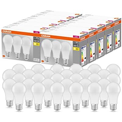 Osram LED Base Classic A, in Kolbenform mit E27-Sockel, Nicht Dimmbar, Ersetzt 100 Watt, Matt, Warmweiß 2700 Kelvin, 10 x 3er-Pack Osram LED Base Classic A, in Kolbenform mit E27-Sockel, Nicht Dimmbar, Ersetzt 100 Watt, Matt, Warmweiß 2700 Kelvin, 10 x 3er-Pack