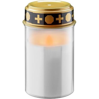 Goobay LED Grablicht mit Batterie, Grabkerzen Outdoor, Friedhof Kerzen, Grablichter, ewiges Licht, Grablampe, Weiss, Batteriebetrieben 2x AA Mignon (Nicht im Lieferumfang enthalten, 77771 Goobay LED Grablicht mit Batterie, Grabkerzen Outdoor, Friedhof Kerzen, Grablichter, ewiges Licht, Grablampe, Weiss, Batteriebetrieben 2x AA Mignon (Nicht im Lieferumfang enthalten, 77771