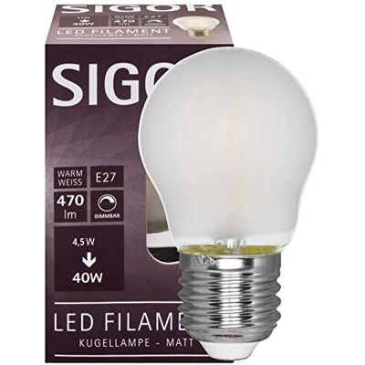 SIGOR Filament-LED-Lampe, Tropfen-Form, matt, E27/230V/4W, 470 lm (9019605164) SIGOR Filament-LED-Lampe, Tropfen-Form, matt, E27/230V/4W, 470 lm (9019605164)