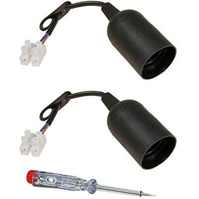 PerfectHD 2x Renovierfassung E27 Baufassung Lampenfassung Baustellenfassung 11 cm Anschlussleitung inkl. Aufhänger mit 2-poliger Lüsterklemme verdrahtet inkl. Spannungsprüfer 2 Stück PerfectHD 2x Renovierfassung E27 Baufassung Lampenfassung Baustellenfassung 11 cm Anschlussleitung inkl. Aufhänger mit 2-poliger Lüsterklemme verdrahtet inkl. Spannungsprüfer 2 Stück