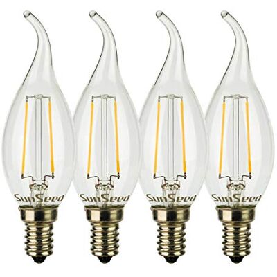 SUNSEED 4x Glühfaden LED Flamme Lampe E14 2W ersetzt 25W Warmweiß 2700K SUNSEED 4x Glühfaden LED Flamme Lampe E14 2W ersetzt 25W Warmweiß 2700K