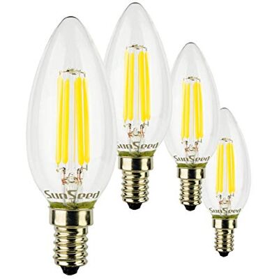 SUNSEED 4x Glühfaden LED Kerze Lampe E14 6W ersetzt 60W Neutralweiß 4000K SUNSEED 4x Glühfaden LED Kerze Lampe E14 6W ersetzt 60W Neutralweiß 4000K