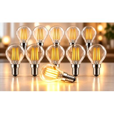 Trango 10er Pack E14004-10 LED Filament Globe Birne 3-Stufen dimmbar 4 Watt 400 Lumen 2700K Warmweiß Ersatz für 40W Glühbirne Kugel LED Lampe Leuchtmittel mit E14 Fassung Abstrahlwinkel 360° Trango 10er Pack E14004-10 LED Filament Globe Birne 3-Stufen dimmbar 4 Watt 400 Lumen 2700K Warmweiß Ersatz für 40W Glühbirne Kugel LED Lampe Leuchtmittel mit E14 Fassung Abstrahlwinkel 360°