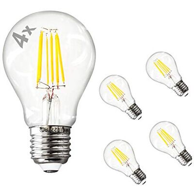 Maxkomfort 4x E27 LED Leuchtmittel Lampe Glühbirne 4W 470 Lumen warmweiß Filament Maxkomfort 4x E27 LED Leuchtmittel Lampe Glühbirne 4W 470 Lumen warmweiß Filament