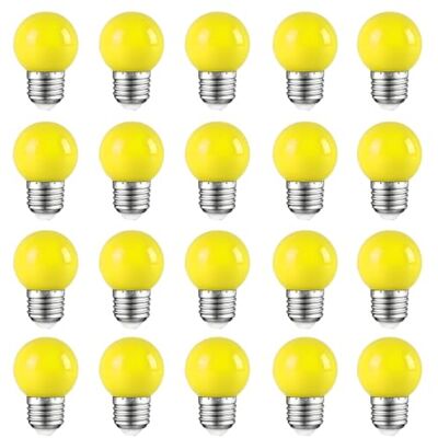 WULUN 20er Pack Farbige Glühbirnen LED 2W E27 G45 Beleuchtung Glühbirnen, LED Farbige Golf Kugel Glühbirne für Haus Dekoration, Garten, Party, Hochzeit, Weihnachten, Feier WULUN 20er Pack Farbige Glühbirnen LED 2W E27 G45 Beleuchtung Glühbirnen, LED Farbige Golf Kugel Glühbirne für Haus Dekoration, Garten, Party, Hochzeit, Weihnachten, Feier