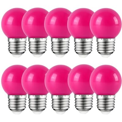 WULUN 10er Pack Farbige Glühbirnen LED 2W E27 G45 Beleuchtung Glühbirnen, LED Farbige Golf Kugel Glühbirne für Haus Dekoration, Garten, Party, Hochzeit, Weihnachten, Feier WULUN 10er Pack Farbige Glühbirnen LED 2W E27 G45 Beleuchtung Glühbirnen, LED Farbige Golf Kugel Glühbirne für Haus Dekoration, Garten, Party, Hochzeit, Weihnachten, Feier
