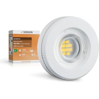 SEBSON GX53 LED warmweiß 2,5W Klasse A, ersetzt 40W Halogen 10er Set GX53 Leuchtmittel 450lm 3000K, 40W Halogenlampe Ersatz, flache LED Lampe GX53 120°, ø73x27mm, 230V, Energieklasse A SEBSON GX53 LED warmweiß 2,5W Klasse A, ersetzt 40W Halogen 10er Set GX53 Leuchtmittel 450lm 3000K, 40W Halogenlampe Ersatz, flache LED Lampe GX53 120°, ø73x27mm, 230V, Energieklasse A