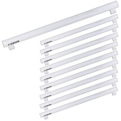 SEBSON LED Lampe S14S 50cm 8w, ersetzt 60W Glühlampe, warmweiß 10er LED Linienlampe S14S 3000K 880lm 150° Vergleichbar mit stabförmigen 60W Glühlampen ø30x500mm SEBSON LED Lampe S14S 50cm 8w, ersetzt 60W Glühlampe, warmweiß 10er LED Linienlampe S14S 3000K 880lm 150° Vergleichbar mit stabförmigen 60W Glühlampen ø30x500mm