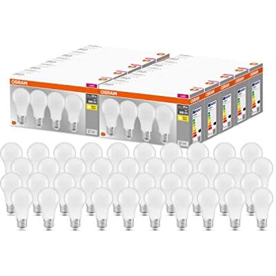 Osram LED Base Classic A, in Kolbenform mit E27-Sockel, Nicht Dimmbar, Ersetzt 60 Watt, Matt, Warmweiß 2700 Kelvin, 40-Pack, 4058075819450 Osram LED Base Classic A, in Kolbenform mit E27-Sockel, Nicht Dimmbar, Ersetzt 60 Watt, Matt, Warmweiß 2700 Kelvin, 40-Pack, 4058075819450