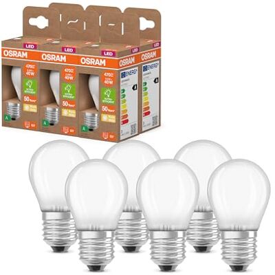 Osram LED Superstar Classic LED-Lampe P 40 in klassischer Miniballform aus gefrostetem Glas, 2.2 W, 470 lm, E27, warmweißes Licht mit 2700 K, EEK A, 45 mm Durchmesser, 6-Pack Osram LED Superstar Classic LED-Lampe P 40 in klassischer Miniballform aus gefrostetem Glas, 2.2 W, 470 lm, E27, warmweißes Licht mit 2700 K, EEK A, 45 mm Durchmesser, 6-Pack