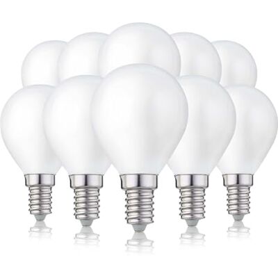 hellum E14 LED Glühbirne, G45 LED Lampe 4,5W als Ersatz Leuchtmittel für 40-Watt Glühbirne, LED E14 warmweiß mit 2700 Kelvin, 470 Lumen LED Filament Matt, 10 Stück 220384 hellum E14 LED Glühbirne, G45 LED Lampe 4,5W als Ersatz Leuchtmittel für 40-Watt Glühbirne, LED E14 warmweiß mit 2700 Kelvin, 470 Lumen LED Filament Matt, 10 Stück 220384