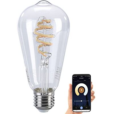 Luminea Home Control Alexa-LED-Lampen: LED-Filament-Lampe E27, CCT, 4,5W (ersetzt 35W), ZigBee-kompatibel (Lampe Alexa-kompatibel, Leuchte, WLAN) Luminea Home Control Alexa-LED-Lampen: LED-Filament-Lampe E27, CCT, 4,5W (ersetzt 35W), ZigBee-kompatibel (Lampe Alexa-kompatibel, Leuchte, WLAN)