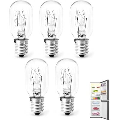 Zuahaly Kühlschranklampe E14, 15W T20 Glühbirnen Warmweiß 2700K, 230V Dimmbar Glühbirne für Nähmaschinen, Salzlampen, Kühlschränke, Gefrierschränke und Kleingeräte, Energieeffizient – Packung mit 5 Stück Zuahaly Kühlschranklampe E14, 15W T20 Glühbirnen Warmweiß 2700K, 230V Dimmbar Glühbirne für Nähmaschinen, Salzlampen, Kühlschränke, Gefrierschränke und Kleingeräte, Energieeffizient – Packung mit 5 Stück