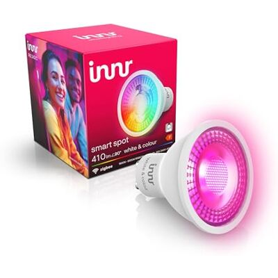 innr Smart GU10 LED Spot, White & Color, für Hue* & Zigbee Hubs Smart Home Lampe, 16 Millionen Farben, 1000K-20.000K, 410 Lumen, Dimmbar innr Smart GU10 LED Spot, White & Color, für Hue* & Zigbee Hubs Smart Home Lampe, 16 Millionen Farben, 1000K-20.000K, 410 Lumen, Dimmbar