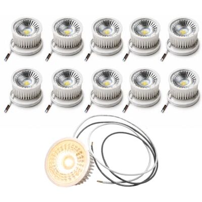 Trango 10er Pack 5 Watt 3 Stufen dimmbar MOCOBSD-C*10 LED Modul inkl. je 75cm Kabel T: 3cm 3000K warmweiß zum Austauschen GU10 MR16 Leuchtmittel Einbauleuchte, Deckenstrahler, Einbaustrahler Trango 10er Pack 5 Watt 3 Stufen dimmbar MOCOBSD-C*10 LED Modul inkl. je 75cm Kabel T: 3cm 3000K warmweiß zum Austauschen GU10 MR16 Leuchtmittel Einbauleuchte, Deckenstrahler, Einbaustrahler