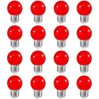 ZFQ Bunte Glühbirnen E27, Farbige led glühbirne e27, 2w G45 Rot Beleuchtung Glühbirnen für Hochzeit Halloween Weihnachten Party Bar, 16er Pack ZFQ Bunte Glühbirnen E27, Farbige led glühbirne e27, 2w G45 Rot Beleuchtung Glühbirnen für Hochzeit Halloween Weihnachten Party Bar, 16er Pack