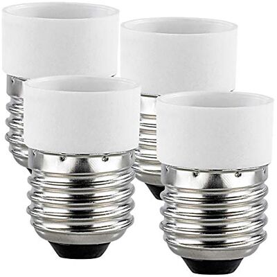 Lunartec Glühbirnenadapter: Lampensockel-Adapter E27 auf E14, 4er-Set (Lampenfassung, Sockeladapter, Leuchtmittel) Lunartec Glühbirnenadapter: Lampensockel-Adapter E27 auf E14, 4er-Set (Lampenfassung, Sockeladapter, Leuchtmittel)