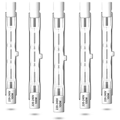 Bonlux R7s Halogenlampe 78mm Dimmbar 100W 1500LM Halogenstab Warmweiß 2800K J78 Linear Halogen Flutlicht Birne AC 220-240V 360° Abstrahlwinkel Halogenlampe (5 Stück) Bonlux R7s Halogenlampe 78mm Dimmbar 100W 1500LM Halogenstab Warmweiß 2800K J78 Linear Halogen Flutlicht Birne AC 220-240V 360° Abstrahlwinkel Halogenlampe (5 Stück)