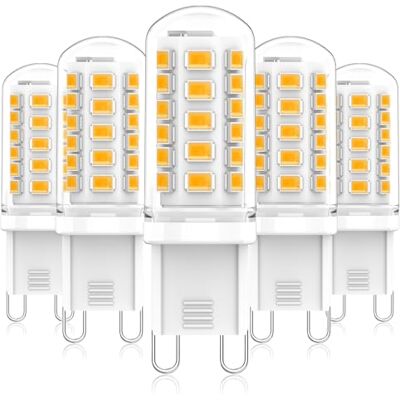 ECO G9 LED Lampen Warmweiß 2700K, LED Leuchtmittel 3W Ersatz Für Halogenlampe 40W 50W, AC 230V Mini Glühlampe, Kein Flackern 500LM, Nicht Dimmbar 5er Pack ECO G9 LED Lampen Warmweiß 2700K, LED Leuchtmittel 3W Ersatz Für Halogenlampe 40W 50W, AC 230V Mini Glühlampe, Kein Flackern 500LM, Nicht Dimmbar 5er Pack