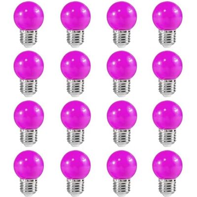 ZFQ Bunte Glühbirnen E27, Farbige led glühbirne e27, 2w G45 Lila Beleuchtung Glühbirnen für Hochzeit Halloween Weihnachten Party Bar, 16er Pack ZFQ Bunte Glühbirnen E27, Farbige led glühbirne e27, 2w G45 Lila Beleuchtung Glühbirnen für Hochzeit Halloween Weihnachten Party Bar, 16er Pack