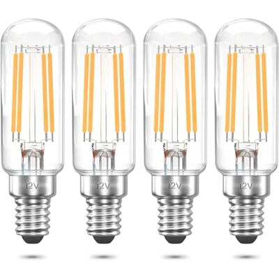 Bonlux E14 LED Leuchtmittel 12V 4W T25 LED-Leuchtmittel Röhre 40W entspricht,4 Stück, warmweiß 2700K Bonlux E14 LED Leuchtmittel 12V 4W T25 LED-Leuchtmittel Röhre 40W entspricht,4 Stück, warmweiß 2700K