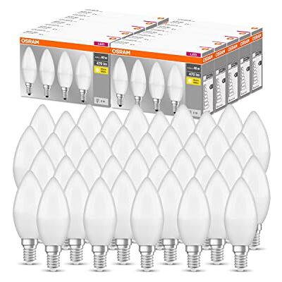 Osram LED Base Classic B, in Kerzenform mit E14-Sockel, Nicht Dimmbar, Ersetzt 40 Watt, Matt, Warmweiß 2700 Kelvin, 40-Pack Osram LED Base Classic B, in Kerzenform mit E14-Sockel, Nicht Dimmbar, Ersetzt 40 Watt, Matt, Warmweiß 2700 Kelvin, 40-Pack