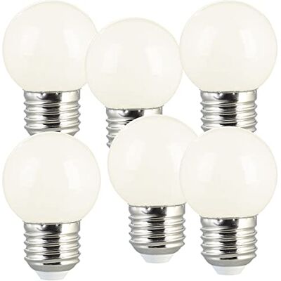 Luminea Glühbirnen: 6er-Set LED-Lampen E27, Retro, G45, 1W (ersetzt 10W), 50 lm, warmweiß (Glühbirne LED E27, Energieeffiziente Beleuchtung, Birne) Luminea Glühbirnen: 6er-Set LED-Lampen E27, Retro, G45, 1W (ersetzt 10W), 50 lm, warmweiß (Glühbirne LED E27, Energieeffiziente Beleuchtung, Birne)