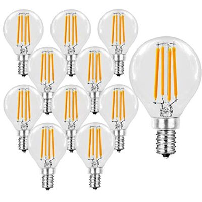 Trango 10er Pack E14004-10 LED Filament Globe Birne 3-Stufen dimmbar 4 Watt 400 Lumen 2700K Warmweiß Ersatz für 40W Glühbirne Kugel LED Lampe Leuchtmittel mit E14 Fassung Abstrahlwinkel 360° Trango 10er Pack E14004-10 LED Filament Globe Birne 3-Stufen dimmbar 4 Watt 400 Lumen 2700K Warmweiß Ersatz für 40W Glühbirne Kugel LED Lampe Leuchtmittel mit E14 Fassung Abstrahlwinkel 360°