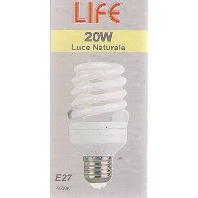 Life Energiesparlampe 20 Watt = 100 Watt Tageslicht E27 – 4000 K Life Energiesparlampe 20 Watt = 100 Watt Tageslicht E27 – 4000 K