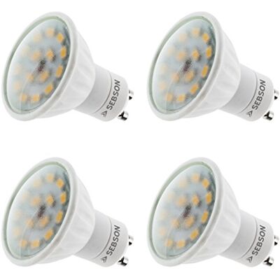 SEBSON GU10 LED warmweiss 5W ersetzt 35W Halogen, GU10 LED Strahler 4er LED Lampe GU10 ersetzt 35W Halogen GU10 LED Strahler 230V, LED Leuchtmittel 110°, 380lm, ø50x58mm Deckenstrahler SEBSON GU10 LED warmweiss 5W ersetzt 35W Halogen, GU10 LED Strahler 4er LED Lampe GU10 ersetzt 35W Halogen GU10 LED Strahler 230V, LED Leuchtmittel 110°, 380lm, ø50x58mm Deckenstrahler