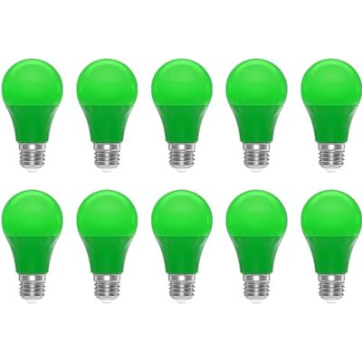 ZFQ 3W E27 Farbige Glühbirnen A60 3W LED Leuchtmittel Birnenform Grün Farbige E27 LED Glühbirne 250LM, für Außen, Partys, Bühnen, Innendekorationen, 10er Pack ZFQ 3W E27 Farbige Glühbirnen A60 3W LED Leuchtmittel Birnenform Grün Farbige E27 LED Glühbirne 250LM, für Außen, Partys, Bühnen, Innendekorationen, 10er Pack