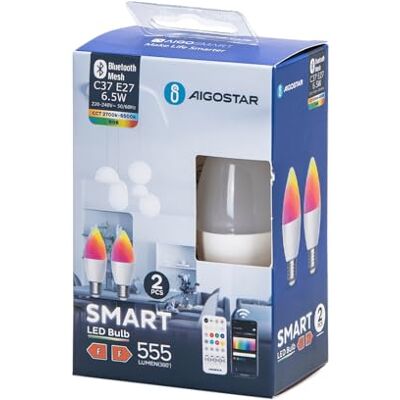 Blendend Bluetooth MESH C37 E27 6,5 W RGB+CCT 2 Stück Blendend Bluetooth MESH C37 E27 6,5 W RGB+CCT 2 Stück