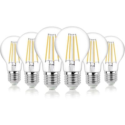 hellum LED Glühbirne E27 6er warmweiß dimmbar 4,2W, ersetzt 40 Watt klar LED Lampe 470 Lumen 90 Ra 2700 Kelvin, E27 Vintage LED Leuchtmittel, Glühlampe Tropfen A60, LED Filament innen & außen 220827 hellum LED Glühbirne E27 6er warmweiß dimmbar 4,2W, ersetzt 40 Watt klar LED Lampe 470 Lumen 90 Ra 2700 Kelvin, E27 Vintage LED Leuchtmittel, Glühlampe Tropfen A60, LED Filament innen & außen 220827