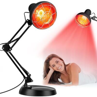 Cozion 150W Infrarotlampe, Rotlichtlampe mit Ständer, 10 Temperaturstufen, Höhenverstellbar, Regulierbar mit Timer, Austauschbare PAR30 E26 Birne Cozion 150W Infrarotlampe, Rotlichtlampe mit Ständer, 10 Temperaturstufen, Höhenverstellbar, Regulierbar mit Timer, Austauschbare PAR30 E26 Birne
