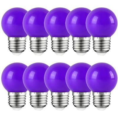 WULUN 10er Pack Farbige Glühbirnen LED 2W E27 G45 Beleuchtung Glühbirnen, LED Farbige Golf Kugel Glühbirne für Haus Dekoration, Garten, Party, Hochzeit, Weihnachten, Feier WULUN 10er Pack Farbige Glühbirnen LED 2W E27 G45 Beleuchtung Glühbirnen, LED Farbige Golf Kugel Glühbirne für Haus Dekoration, Garten, Party, Hochzeit, Weihnachten, Feier