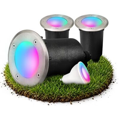 SSC-LUXon MARNE Bodeneinbaustrahler 3x rund IP67 Smart GU10 RGB WLAN Drei smarte Bodenstrahler rund IP67 mit RGB GU10 für Garten, Terrasse & Einfahrt, befahrbar, je Klar- & Milchglas SSC-LUXon MARNE Bodeneinbaustrahler 3x rund IP67 Smart GU10 RGB WLAN Drei smarte Bodenstrahler rund IP67 mit RGB GU10 für Garten, Terrasse & Einfahrt, befahrbar, je Klar- & Milchglas