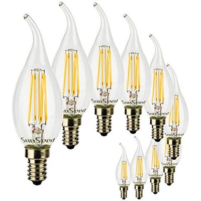 SUNSEED 10x Glühfaden LED Flamme Lampe E14 6W ersetzt 60W Warmweiß 2700K SUNSEED 10x Glühfaden LED Flamme Lampe E14 6W ersetzt 60W Warmweiß 2700K