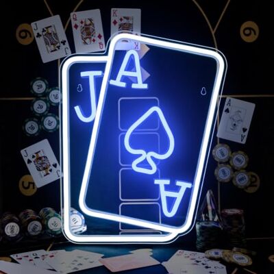 Wanxing Poker Neon Schild Playing Card LED Schild für Wand Deko Dimmbar Spielkarten Leuchtschild USB Power Neon Sign für Spielzimmer Mann Höhle Casino Bar Deko Party Wanxing Poker Neon Schild Playing Card LED Schild für Wand Deko Dimmbar Spielkarten Leuchtschild USB Power Neon Sign für Spielzimmer Mann Höhle Casino Bar Deko Party