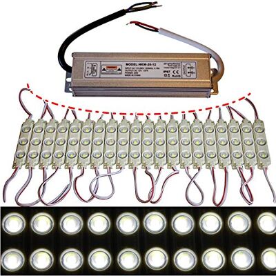 LED-Mafia LED Module +- Netzteil Tageslicht weiß 6500K 12V 3x 5730 SMD (10x mit Netzteil) LED-Mafia LED Module +- Netzteil Tageslicht weiß 6500K 12V 3x 5730 SMD (10x mit Netzteil)