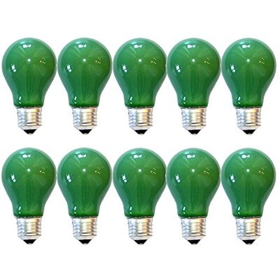 NCC-Licht 10 x Glühbirne 40W E27 Grün Glühlampe 40 Watt Glühbirnen Glühlampen dimmbar für außen und innen Party Deko (Grün) NCC-Licht 10 x Glühbirne 40W E27 Grün Glühlampe 40 Watt Glühbirnen Glühlampen dimmbar für außen und innen Party Deko (Grün)