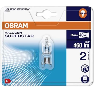 Osram Halopin Superstar – Halogen Bulbs (t13.3, G9, Clear, D, warm White) Osram Halopin Superstar – Halogen Bulbs (t13.3, G9, Clear, D, warm White)