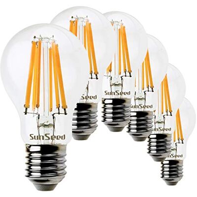 SUNSEED 6x Glühfaden LED classic Lampe E27 12W ersetzt 99W Warmweiß 2700K SUNSEED 6x Glühfaden LED classic Lampe E27 12W ersetzt 99W Warmweiß 2700K