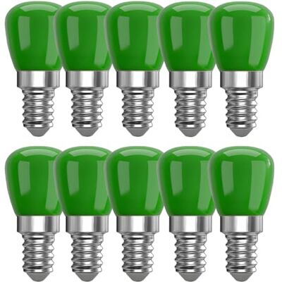 WULUN 3W E14 Grün LED-Glühbirne, 25W Glühbirnen-Ersatz, Kühlschrank Lampe Led, AC 220-240V, für Ambiente-Beleuchtung, Halloween, Festival Farbbirn dekorative Lichter, 10 Stück WULUN 3W E14 Grün LED-Glühbirne, 25W Glühbirnen-Ersatz, Kühlschrank Lampe Led, AC 220-240V, für Ambiente-Beleuchtung, Halloween, Festival Farbbirn dekorative Lichter, 10 Stück