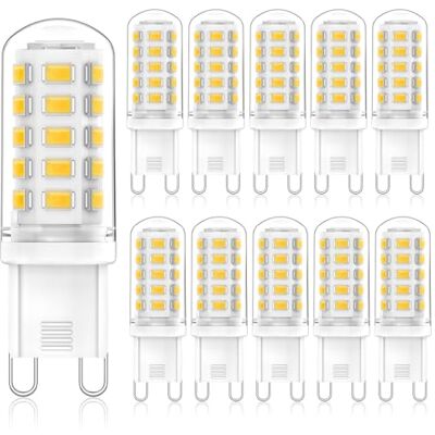 ECO G9 LED Lampen Neutralweiß 4000K, 3W, 520LM, Ersatz für 50W Halogenlampe, Nicht dimmbar LED Leuchtmittel, Kein Flimmern, 360° Abstrahlwinkel, AC 220-240V, Energiesparende Glühbirne, 10er Pack ECO G9 LED Lampen Neutralweiß 4000K, 3W, 520LM, Ersatz für 50W Halogenlampe, Nicht dimmbar LED Leuchtmittel, Kein Flimmern, 360° Abstrahlwinkel, AC 220-240V, Energiesparende Glühbirne, 10er Pack