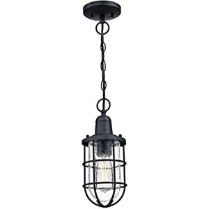 Westinghouse 6334840 Einflammige Pendelleuchte Crestview von Lighting für Außenbereiche, Ausführung in strukturiertem Schwarz mit klarem Antikglas Westinghouse 6334840 Einflammige Pendelleuchte Crestview von Lighting für Außenbereiche, Ausführung in strukturiertem Schwarz mit klarem Antikglas