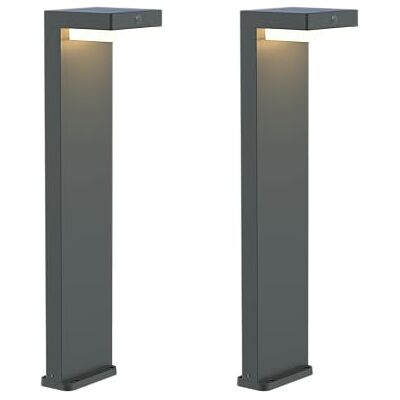 BOLD 2x LED Solar-Wegeleuchten mit PIR Bewegungssensor Gun Grey BOLD 2x LED Solar-Wegeleuchten mit PIR Bewegungssensor Gun Grey