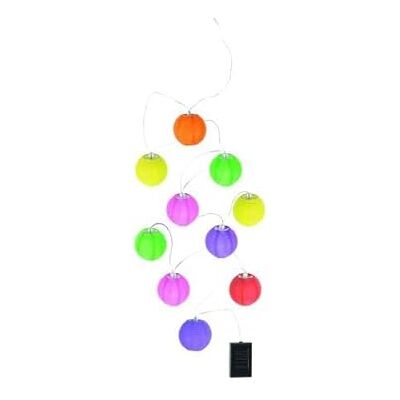WatioWave Solar-Girlande, 3 m, 10 bunte Kugeln, IP44 WatioWave Solar-Girlande, 3 m, 10 bunte Kugeln, IP44